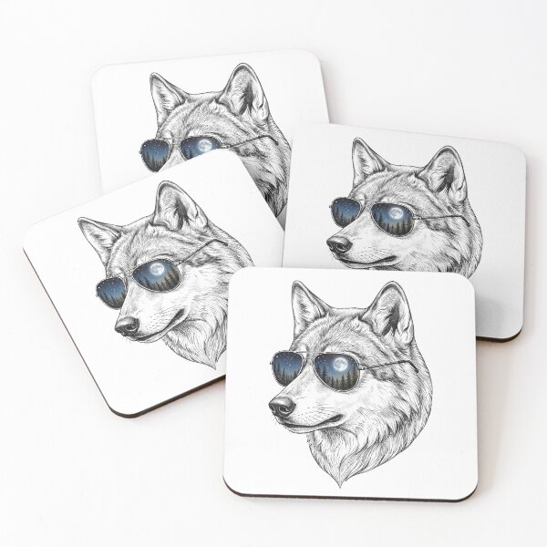 Item preview, Wolf Moonlit Forest Shades Reflection designed and sold by Bad-Decisions-Designs.
