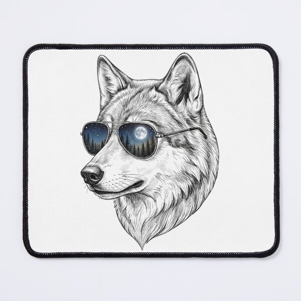 Item preview, Wolf Moonlit Forest Shades Reflection designed and sold by Bad-Decisions-Designs.