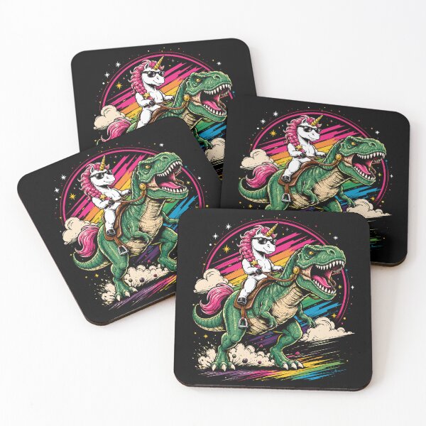 Item preview, Magical Unicorn Riding A T-Rex Funny Dinosaur Fantasy designed and sold by roni-harbor.