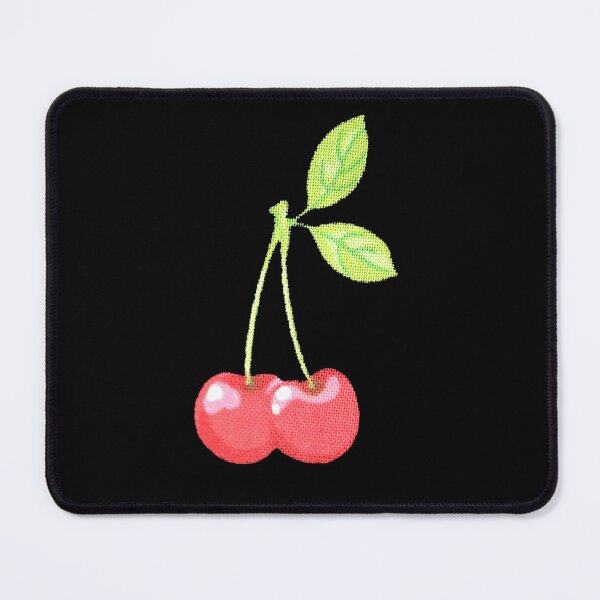Item preview, Two Fresh Red Cherries With Green Leaves designed and sold by darksteel101.
