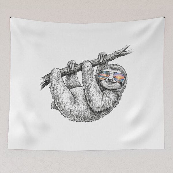 Item preview, Sloth Tropical Beach Hammock Shades Reflection designed and sold by Bad-Decisions-Designs.