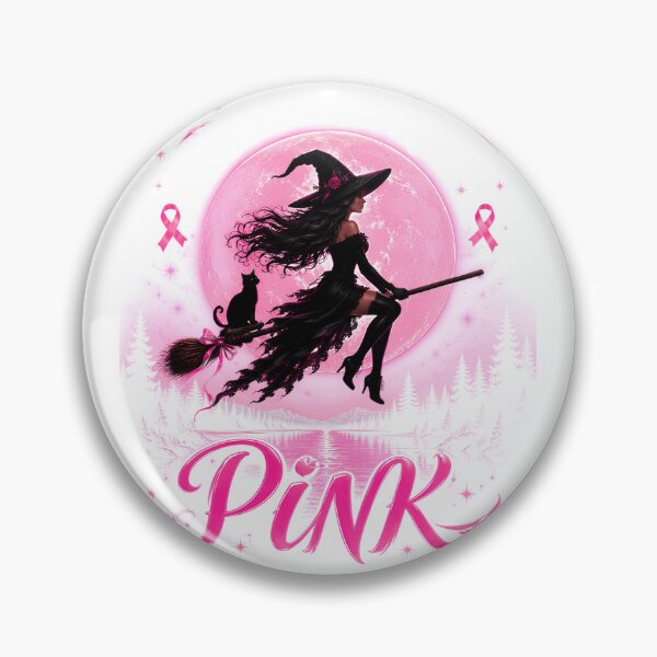 Item preview, In October We Wear Pink Ribbon Witch Halloween Awareness designed and sold by DYAFLK.