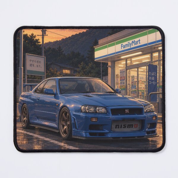 Item preview, Nissan Skyline GT-R R34 at Family Mart in rural Japanese mountains  designed and sold by ElusiveSound.