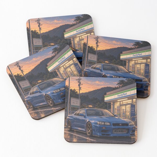 Item preview, Nissan Skyline GT-R R34 at Family Mart in rural Japanese mountains designed and sold by ElusiveSound.