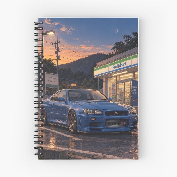 Item preview, Nissan Skyline GT-R R34 at Family Mart in rural Japanese mountains  designed and sold by ElusiveSound.