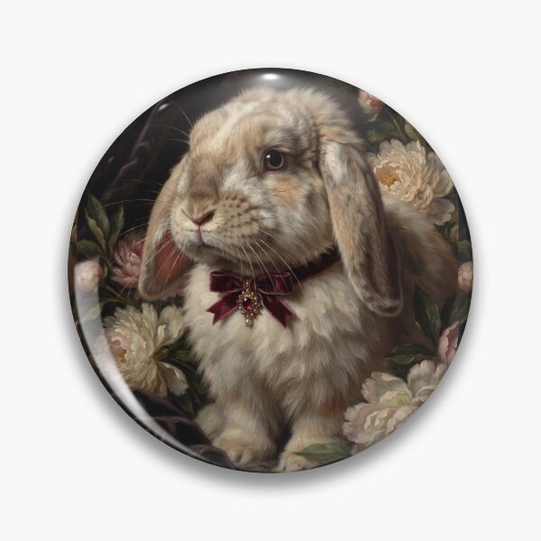 Item preview, Regal Lop Ear Bunny with Velvet Ribbon Bow designed and sold by Real Beast Art.
