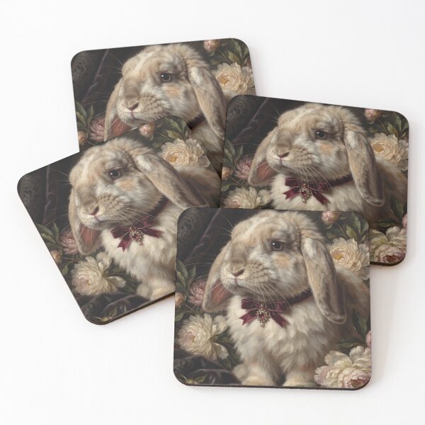 Item preview, Regal Lop Ear Bunny with Velvet Ribbon Bow designed and sold by Real Beast Art.