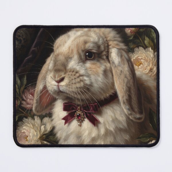 Item preview, Regal Lop Ear Bunny with Velvet Ribbon Bow designed and sold by Real Beast Art.