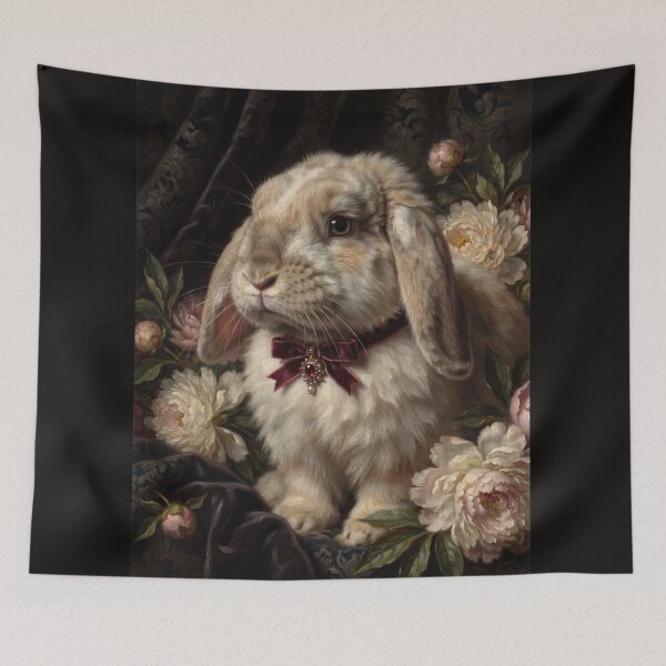 Item preview, Regal Lop Ear Bunny with Velvet Ribbon Bow designed and sold by Real Beast Art.