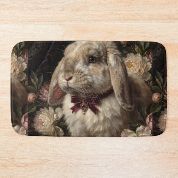 Item preview, Regal Lop Ear Bunny with Velvet Ribbon Bow designed and sold by Real Beast Art.