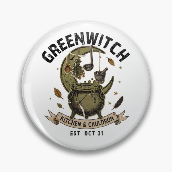 Item preview, Greenwitch Kitchen Witch Cauldron Halloween Design Graphic Tee v16 designed and sold by DarylWelsh2024.