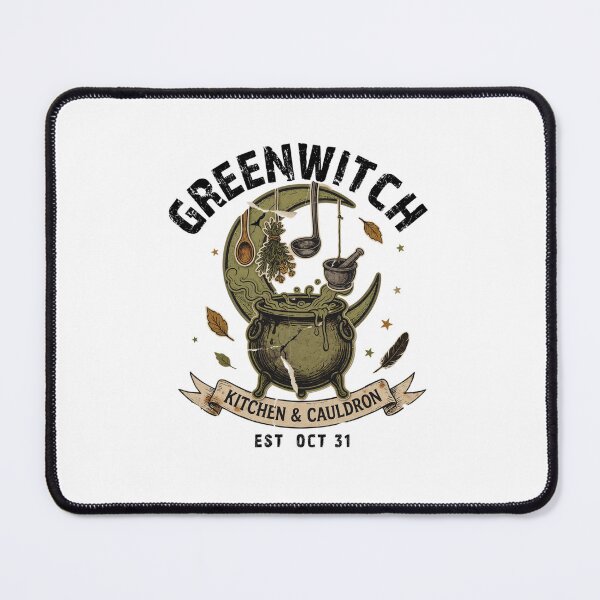 Item preview, Greenwitch Kitchen Witch Cauldron Halloween Design Graphic Tee v16 designed and sold by DarylWelsh2024.