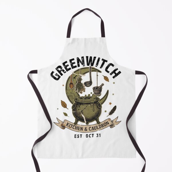 Item preview, Greenwitch Kitchen Witch Cauldron Halloween Design Graphic Tee v16 designed and sold by DarylWelsh2024.