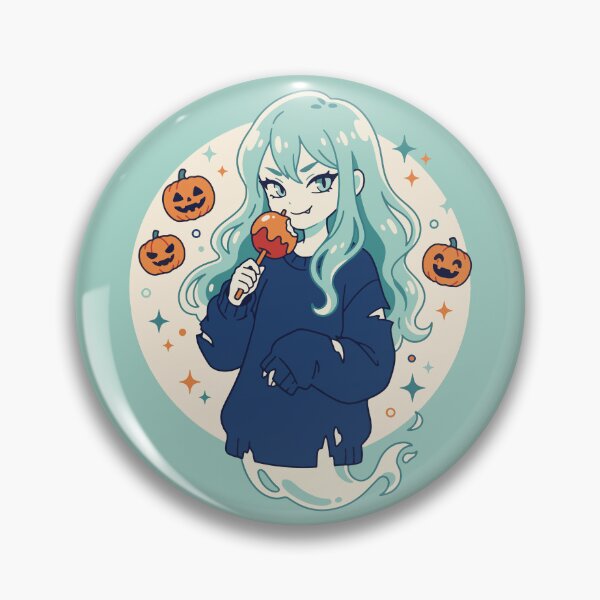 Item preview, Cute Anime Ghost Girl Eating Caramel Apple designed and sold by JEMAR Designs.