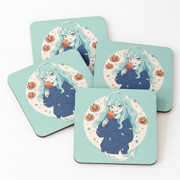 Item preview, Cute Anime Ghost Girl Eating Caramel Apple designed and sold by JEMAR Designs.