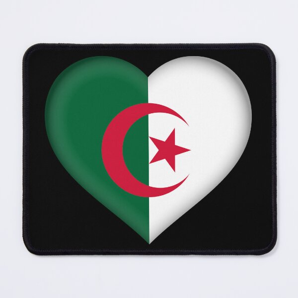 Item preview, Algerian Flag Heart 3D Algeria Love Gift Design designed and sold by yazdogs.