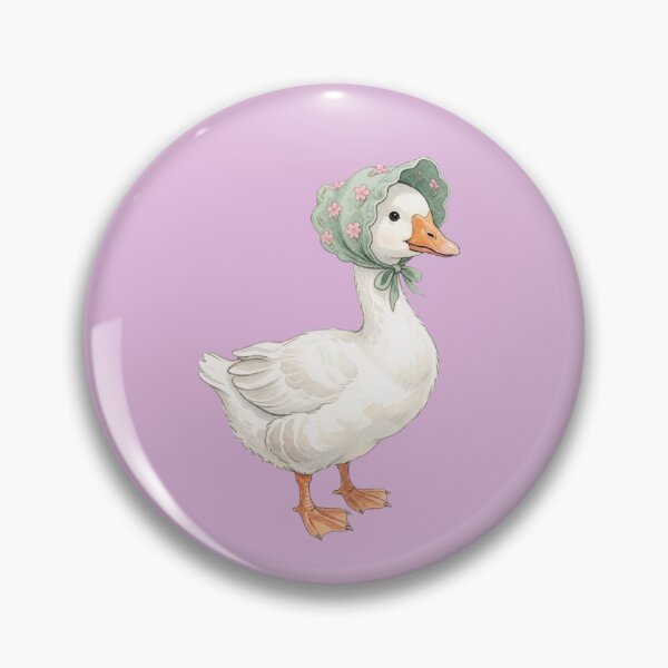 Item preview, Cute Goose Sticker, Cottagecore Goose with Floral Bonnet, Vintage Farm Animal Sticker, Kawaii Goose Decal designed and sold by oamrane.