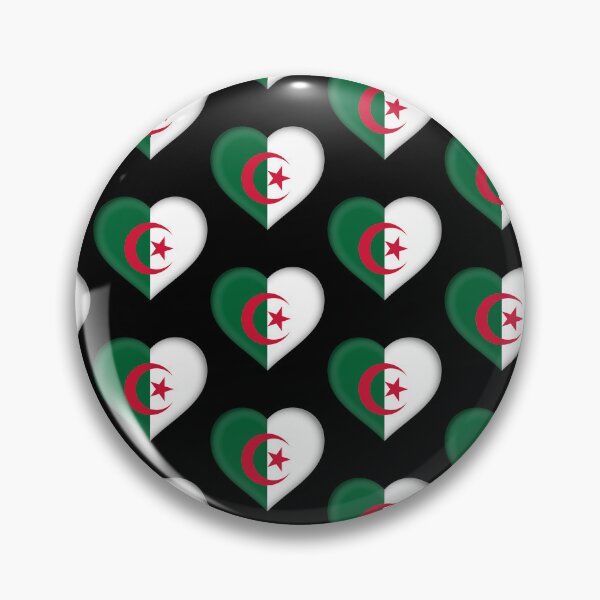 Item preview, Algerian Flag Heart 3D Algeria Love Gift Design designed and sold by yazdogs.