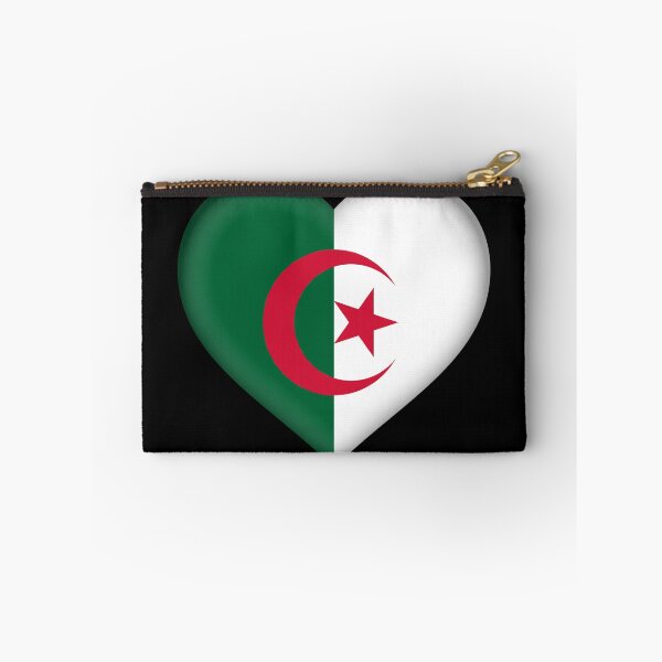 Item preview, Algerian Flag Heart 3D Algeria Love Gift Design designed and sold by yazdogs.