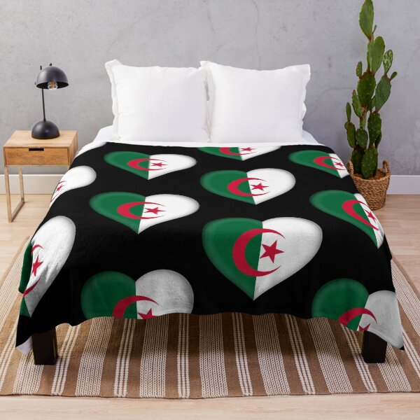 Item preview, Algerian Flag Heart 3D Algeria Love Gift Design designed and sold by yazdogs.