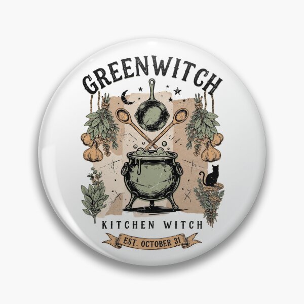 Item preview, Greenwitch Kitchen Witch Cauldron Halloween Design Graphic Tee v17 designed and sold by DarylWelsh2024.