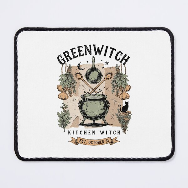 Item preview, Greenwitch Kitchen Witch Cauldron Halloween Design Graphic Tee v17 designed and sold by DarylWelsh2024.