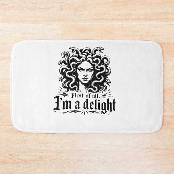 Item preview, First Of All Im A Delight Medusa Gorgon Dark Silver Engraved Mythology Fan Apparel designed and sold by Sendowart.