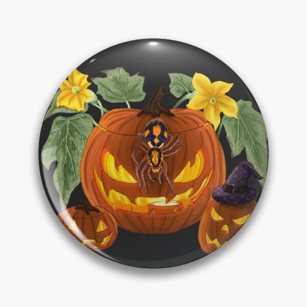 Item preview, Pumpkin Patch Tarantula x Jack-O-Lanterns designed and sold by JoyHappySpiders.