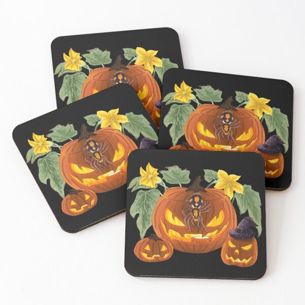 Item preview, Pumpkin Patch Tarantula x Jack-O-Lanterns designed and sold by JoyHappySpiders.