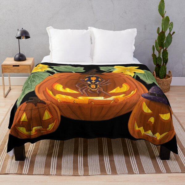 Item preview, Pumpkin Patch Tarantula x Jack-O-Lanterns designed and sold by JoyHappySpiders.