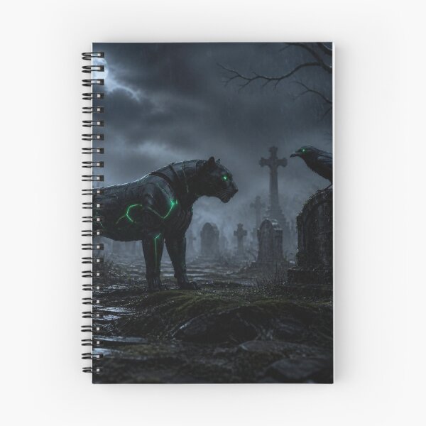 Item preview, Cybernetic Panther Gothic Graveyard Dark Cyberpunk Fantasy designed and sold by LazyDayzCo.