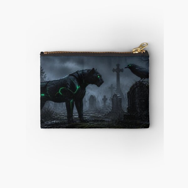 Item preview, Cybernetic Panther Gothic Graveyard Dark Cyberpunk Fantasy designed and sold by LazyDayzCo.
