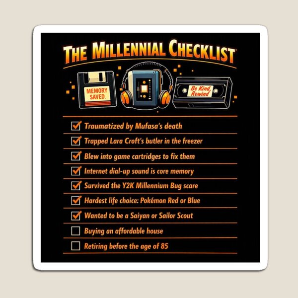 Item preview, Millennial Checklist designed and sold by V-Suomi.
