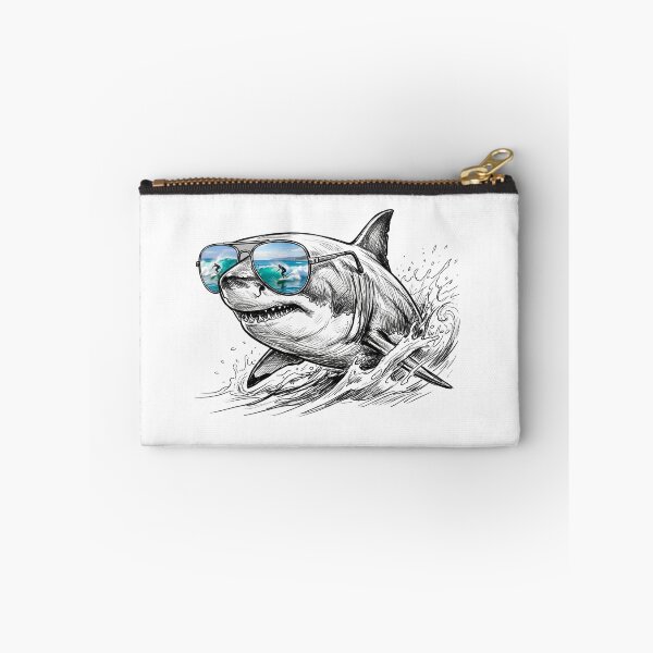Item preview, Shark Surfing Ocean Wave Shades Reflection designed and sold by Bad-Decisions-Designs.