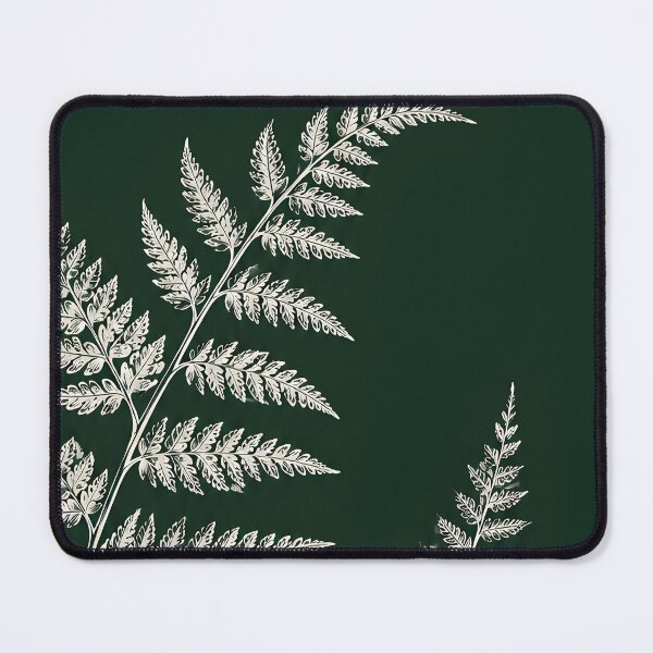 Item preview, Vintage Botanical Fern Leaves Dark Green Line Art designed and sold by Sybille-Yates.