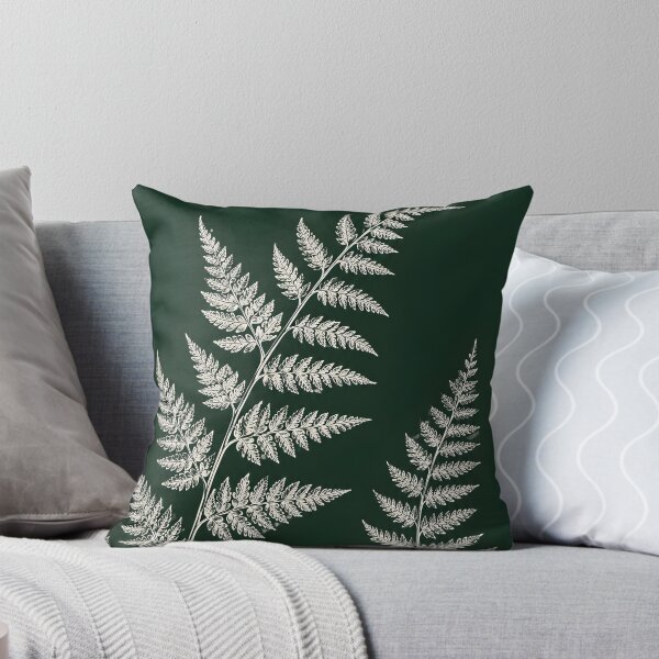 Item preview, Vintage Botanical Fern Leaves Dark Green Line Art designed and sold by Sybille-Yates.
