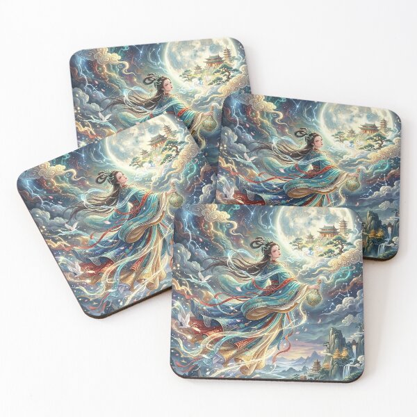 Item preview, Chang'e Flying to the Moon - Chinese Mythology Art designed and sold by Lucid Dream Pixel.