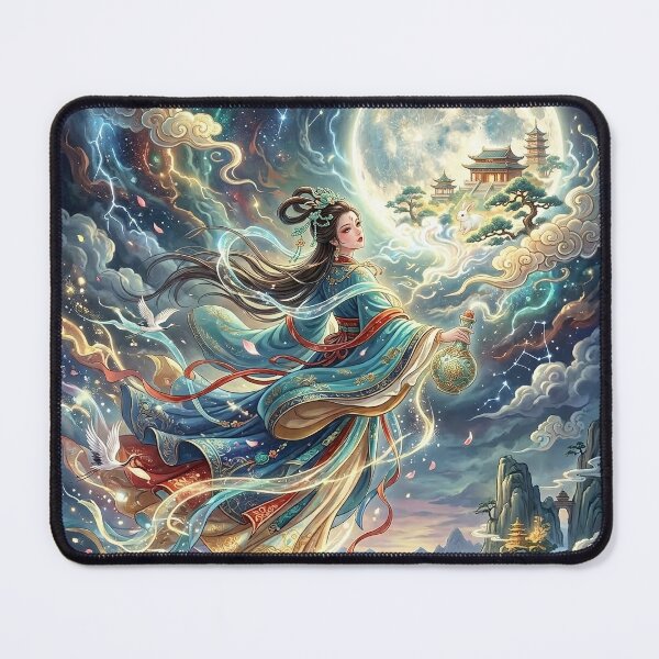 Item preview, Chang'e Flying to the Moon - Chinese Mythology Art designed and sold by Lucid Dream Pixel.