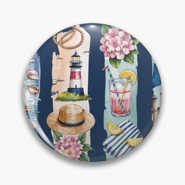 Item preview, Connecticut Coastal Watercolor – Sailboats, Lighthouse & Hydrangeas designed and sold by Marie Gems.