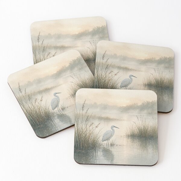 Item preview, Vintage Heron in Marsh Wall Art designed and sold by ShieldRockPrints.