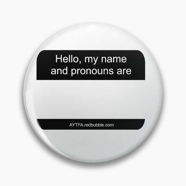 Item preview, Hello - Name & Pronouns designed and sold by AYTFA.