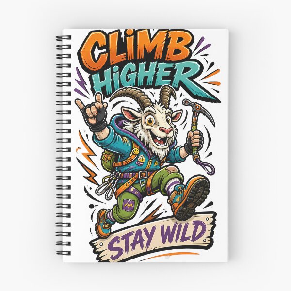 Item preview, Climb Higher Mountain Goat Mascot Graphic designed and sold by InkDriveStudio.