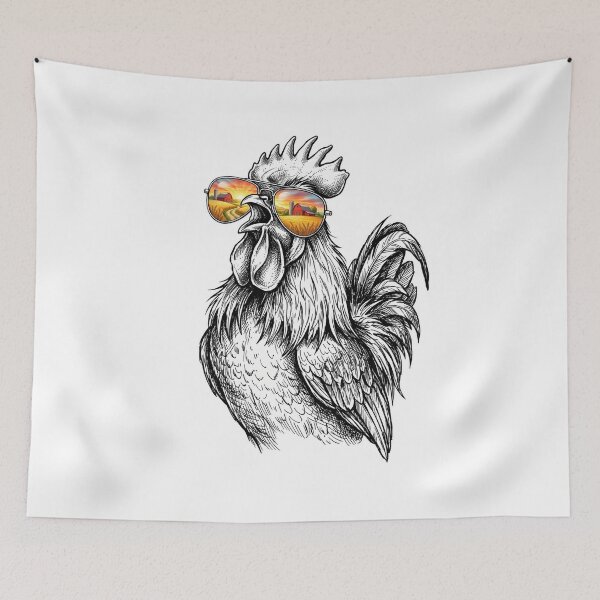 Item preview, Rooster Sunrise Barn Shades Reflection designed and sold by Bad-Decisions-Designs.