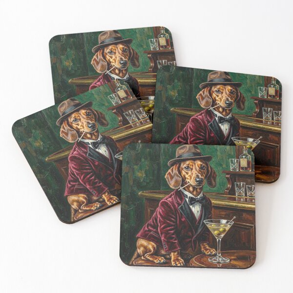 Item preview, The Barktender: Classic Dachshund with Olive Martini designed and sold by ShieldRockPrints.