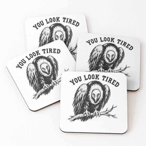 Item preview, You Look Tired Vulture Bird On Branch Dark Humor Tired Mood Fan Apparel designed and sold by slmfams.