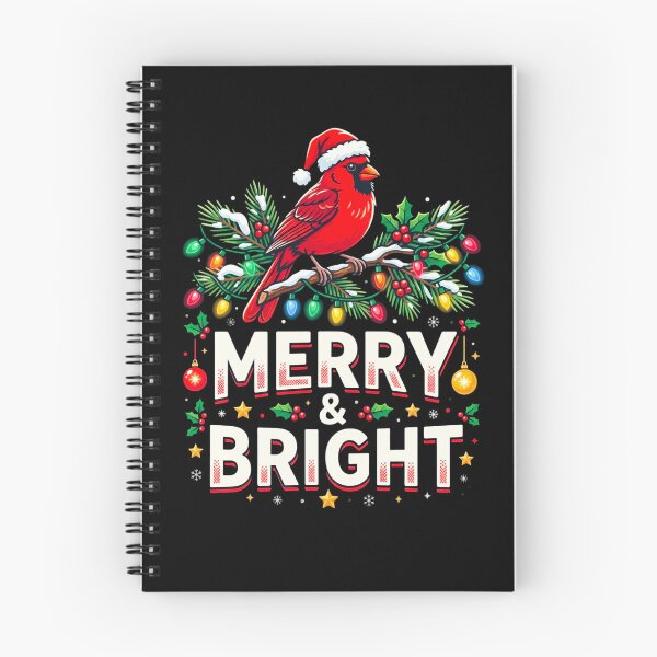 Item preview, Merry And Bright Christmas Cardinal Birdwatcher Santa Hat Holly Backyard Birding Winter Holiday Design designed and sold by 519xdesign.