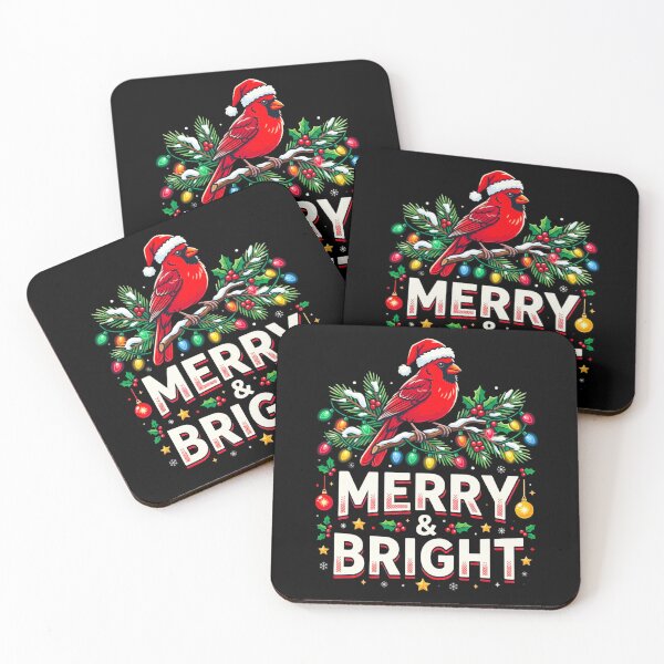 Item preview, Merry And Bright Christmas Cardinal Birdwatcher Santa Hat Holly Backyard Birding Winter Holiday Design designed and sold by 519xdesign.