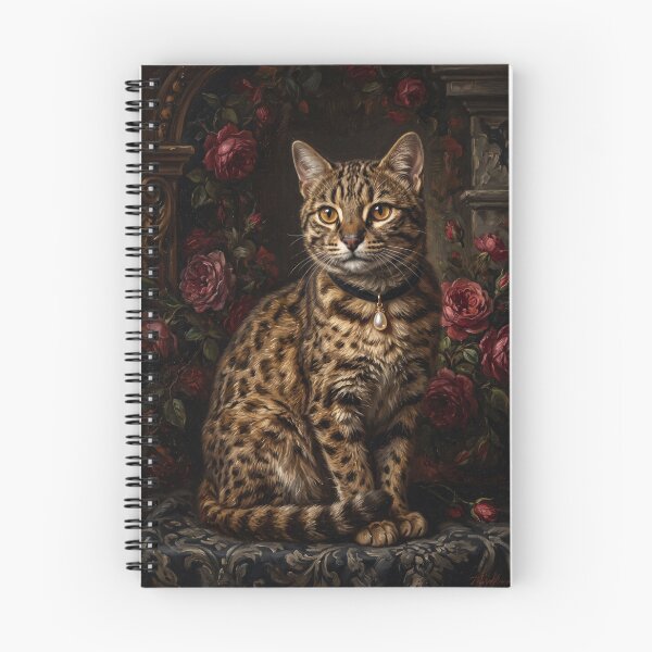 Item preview, Regal Bengal Cat Portrait with Pearl Pendant designed and sold by Real Beast Art.