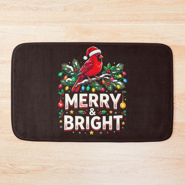 Item preview, Merry And Bright Christmas Cardinal Birdwatcher Santa Hat Holly Backyard Birding Winter Holiday Design designed and sold by 519xdesign.