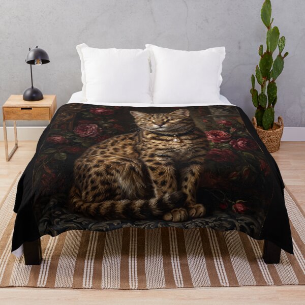 Item preview, Regal Bengal Cat Portrait with Pearl Pendant designed and sold by Real Beast Art.